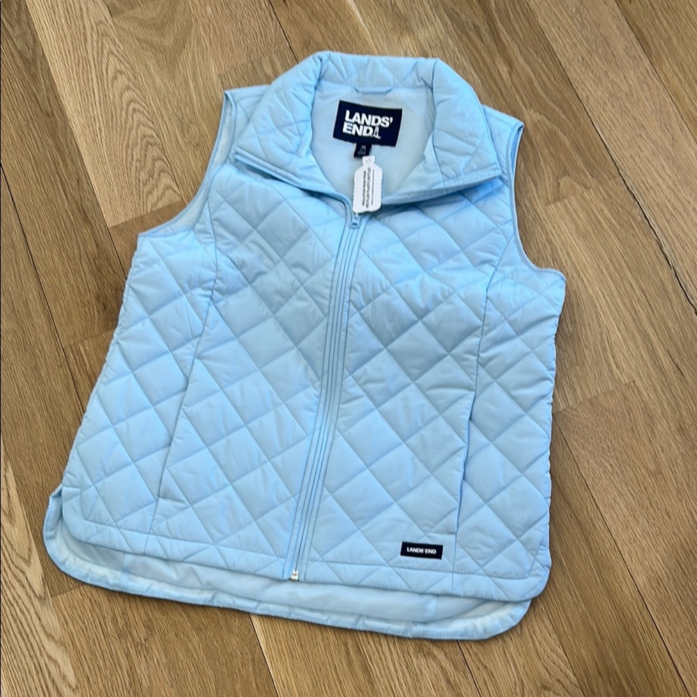 Lands' End Kids Light Blue Quilted Vest